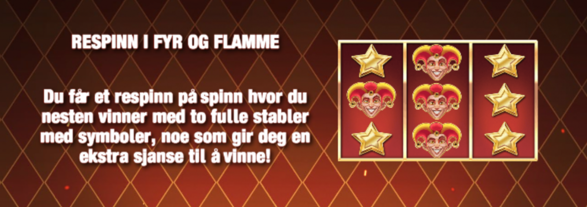 Få re-spinn når hjulet tar fyr i Fire Joker